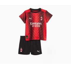 Kids A.C. Milan 23/24 Home Kit Full Set Shirt & Short