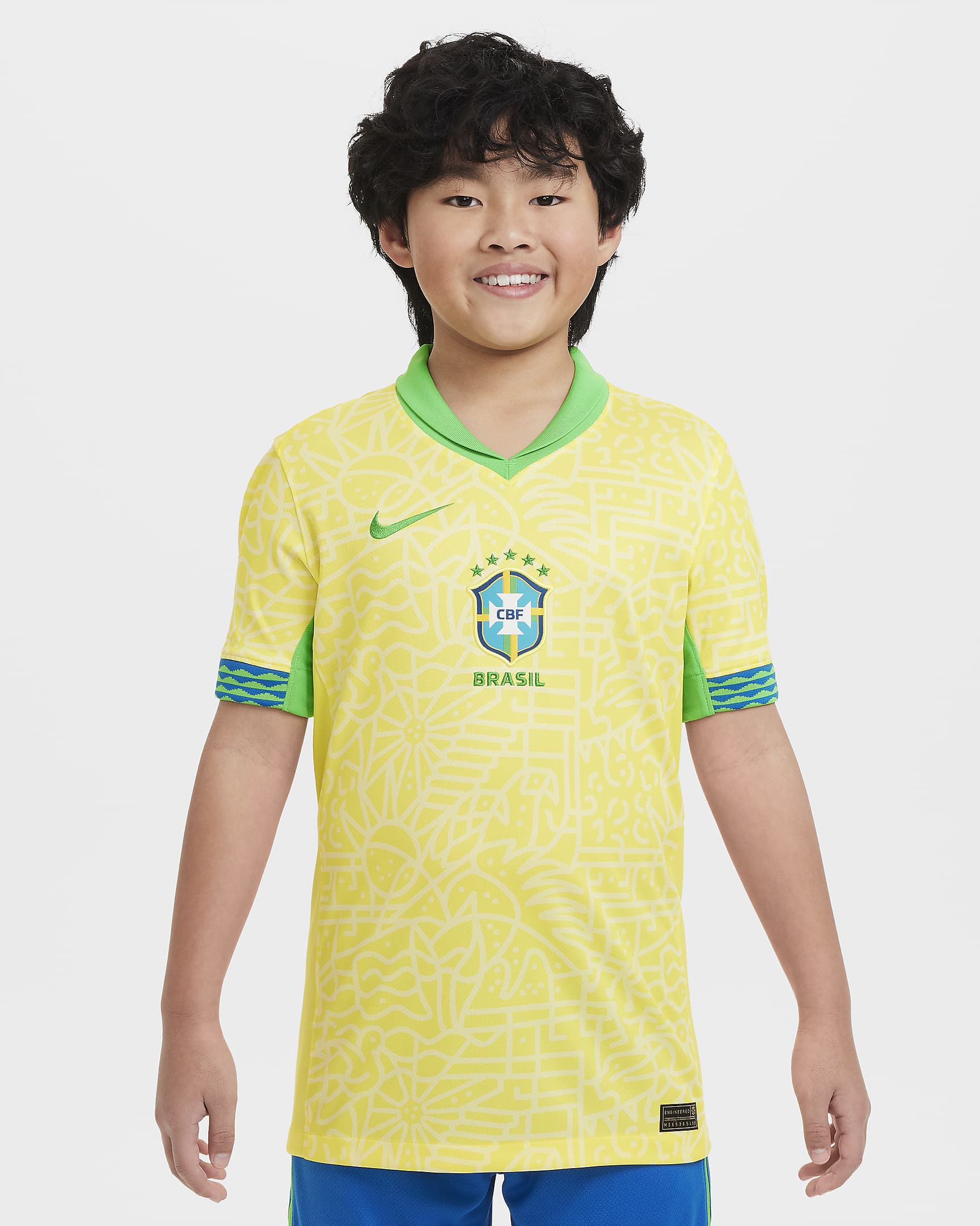 Brazil 2024 Home Mini Kit Full Set Shirt & Shorts